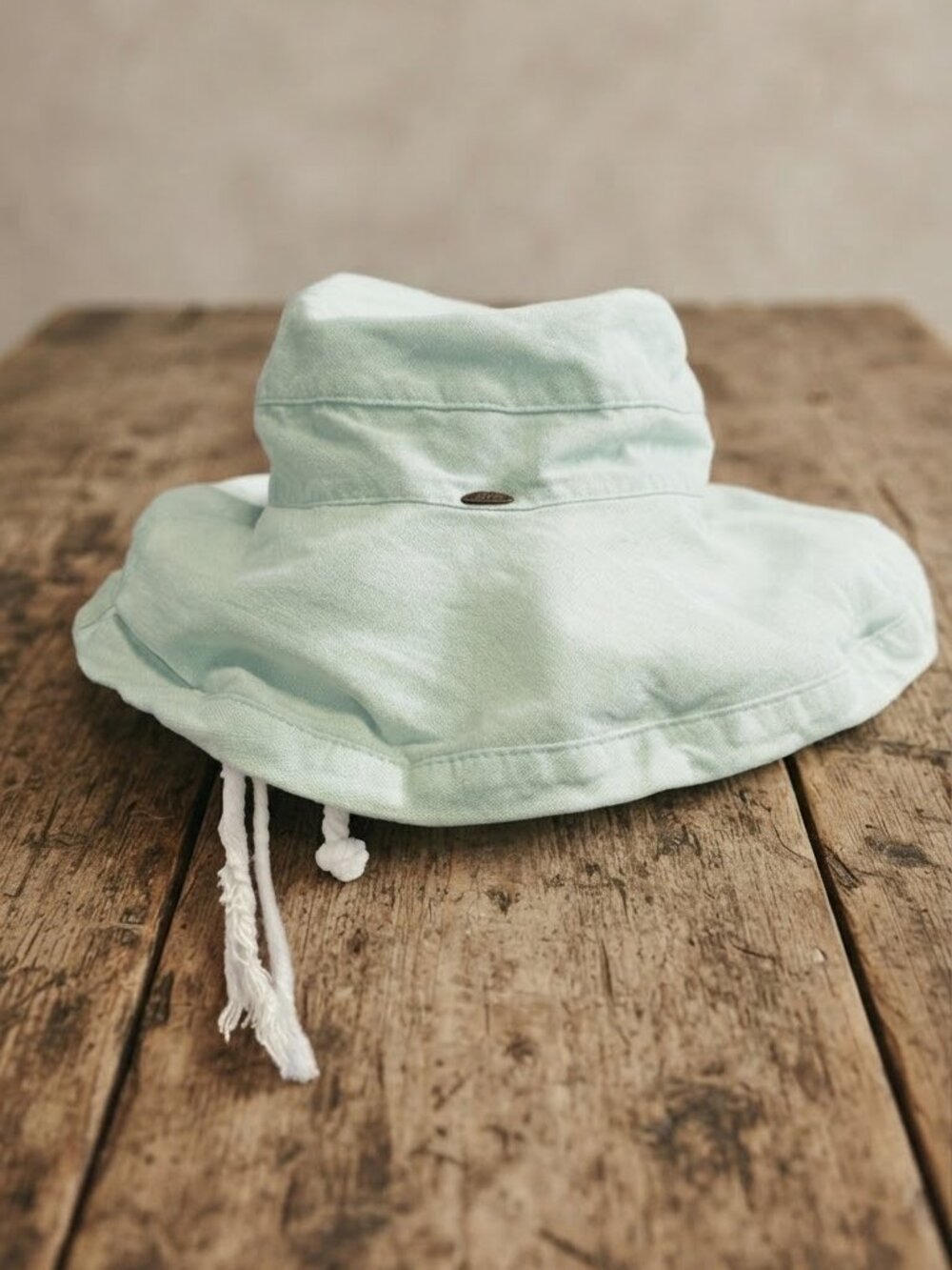 SCALA Collezione Seafoam Mint Cotton Canvas Wide Brim Sun Hat UPF Packable 16"